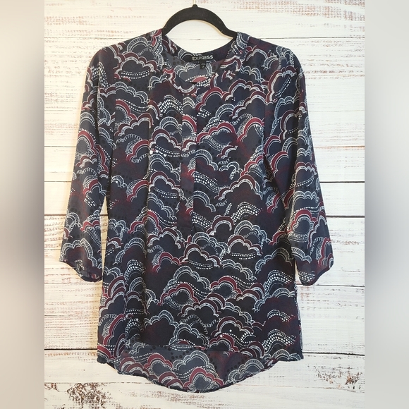 Express M Zipper Front Blouse - Picture 1 of 4